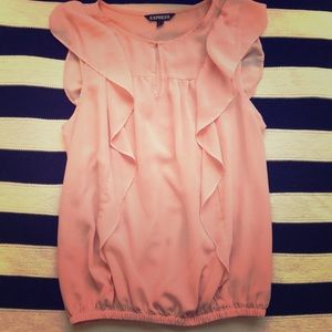 Express pink ruffle top